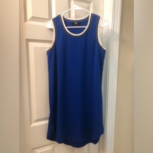 ABS sporty jersey style blue sleeveless dress Sz S